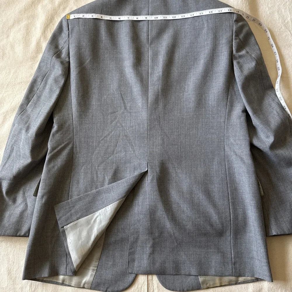Christian Dior Mens Gray Long Sleeve Single-Breasted Two-Button Blazer Size 44